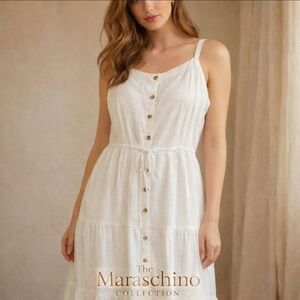 Speed Limit MPH White Tiered Midi Dress | Plus 1X